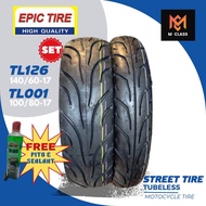 SET R17 TL126/001 EPIC STREET TUBELESS TIRE FOR SNIPER, GIXXER150, FZi, FZ16 - 140x60 /100x80 /90x80