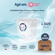 [CARTON] AGABOM 100% SAP Ultra-Thin Baby Drypers Classic Pants Size L 4 Packs Drypers Newborn