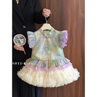 Girls New Chinese Style Suit Skirt Summer 2026 New Style Fashionable Children Chinese Style Vest Mat