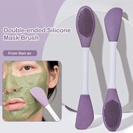 Double Head Mask Brush Silicone Face Wash Brush Mud Cleaning Scraper Applicator Brush Special I8v1