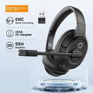 EKSA H6 Wireless Headphones Bluetooth 5.0 Headset with USB Dongle ENC Call Noise Cancelling Mic 30H