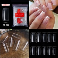 Pvc Nails Pack Of 500 Pieces Clear/Opaque Color No.0-9 Code 33ck-33nt