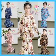 Lil Little Baju Kurung Kebaya Cotton Corak Batik/Bunga Budak Baju Raya Budak Perempuan 2024