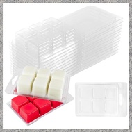 30pcs Wax Melt Container Clamshell Packaging Mold Box 6 Cavity Clear Plastic Cube Tray Wax Melt Clam