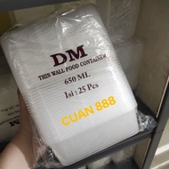 Thinwall Container Box Dm 650ml contains 25 sets of 650 ML SQUARE