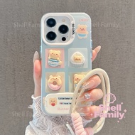 3D IPhone 16 15 14 13 12 11 Pro Max 7 8 Plus XR XS Max Shockproof Cute Cartoon Pattern Strap Case fo