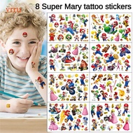 Game Themed Gifts Childrens Temporary Tattoos Playful Super Mario Merchandise Super Mario Party Supplies Lovely Cartoon Character Toy Temporary Tattoo Stickers vrru