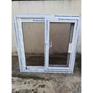 110cm W x 120cm H sliding window with screen Powder coated white