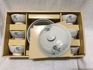 #22全新未拆 超值）CK 陶瓷 玫瑰 鍋碗組  一鍋含蓋，碗六個  越南製 #全新未拆