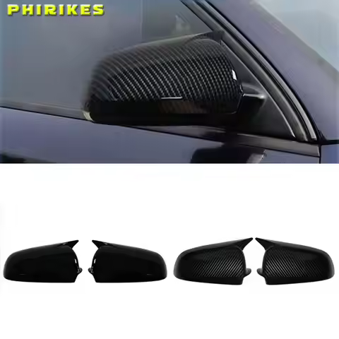 2PCS Black Side Wing Mirror Caps for Audi A3 S3 8P 05-08 A4 S4 B6 B7 8E 8H A6 S6 C6 4F Sticking Mirr