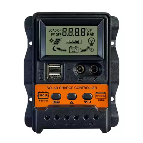 10A/20A/30A Solar Charge Controller LCD Display Solar Charge Regulator Current PWM Controller for So