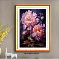 Peony cross-stitch painting MN0352 (50x68cm) unembroidered painting