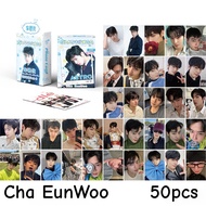 50pcs/box Cha Eun Woo Laser Hologram Photocards ENTITY Album Lomo Cards Astro Kpop Korean Actors Hol