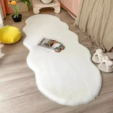 Faux Rabbit Carpet For Modern Home Decor Solid Color Soft Plush Sofa Area Rug Kids Bedroom Bedside F