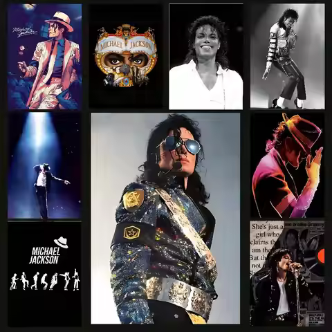 Singer M-Michael J-Jackson Poster Self-adhesive Art Waterproof Paper Sticker Coffee House Bar Room W