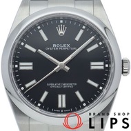 二手勞力士蠔式恆動41腕錶，型號124300，含原廠錶盒及保固卡，不鏽鋼男士腕錶，黑色，拋光處理，成色極佳。