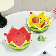 Watermelon Ceramic Fruit Plate Matching Forks Ceramic Snack Tray Large Capacity for Various Fruit Sn