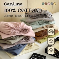 CozyLuxe Hotel Style 890TC Cotton Bedsheet Set Soft Touch Breathable Durable Fitted SheetSingle Supe