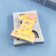 No. 1 large silicone mold - 1st Birthday - Birthday cake decoration, DIY clay mold