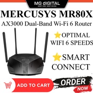 [READY STOCK] MERCUSYS MR80X AX3000 Dual-Band Wi-Fi 6 Router Gigabit Wireless 160MHz