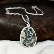 項鍊 戈壁石 獨特草花紋路 雙面皆可戴 戈壁草花石 925銀飾 墜子