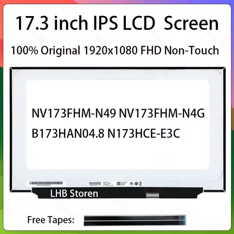 17.3" Laptop LCD Screen NV173FHM-N49 NV173FHM-N4G B173HAN04.8 N173HCE-E3C Display Matrix Panel Repla