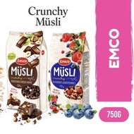 EMCO Crunchy Muesli cereals (750g) oat granola chocolate Hazelnut