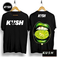 เสื้อยืด KUSH angel kiss ผ้าฝ้ายแท้ แขนสั้น ลายผลไม้ ฟ้ามะนาว สีปากแตงโม พิมพ์ลาย จัดส่งทันที เสื้อผ