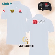 Bonus Short Sleeve Poloshirt Hat with Official Logo of the Republic of Indonesia Independence Day 80