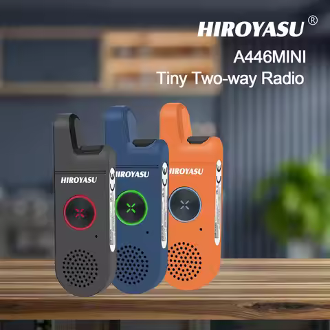2Pcs/Pack HIROYASU A446MINI Talkies Walkie 446MHz PMR446 License Free Tiny Business Two Way Radio wi