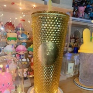 แก้วน้ำขาตั้งกล้องสตาร์บัคส์ติดเพชรทรงทุเรียนถ้วยแก้วแบบมีหลอดกระบอกน้ำความจุสูงกระบอกน้ำสำหรับเป็นข