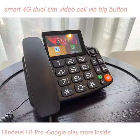 Dual SIM Card Quad Band Desktop Wireless Phone, Home Landline Telephone, Wall Mount with FM Radio, F
