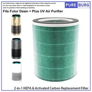 PUREBURG® HEPA &Activated Carbon Replacement Filter compatible with Futur Dawn+ Plus UV Air Purifier