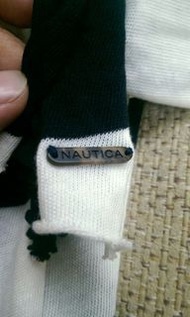 全新 Nautica 黑白條紋圍巾 披巾