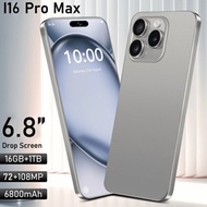 New Smartphone I16 Pro max Global version Mobile Phone16G+1T 6.8'' HD+ Android 14 7800mAh 4G/5G Andr