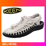 KEEN UNEEK รองเท้าแตะรองเท้ากลางแจ้งสำหรับผู้ชายและผู้หญิงรองเท้าต้นน้ำรองเท้าแตะเปิดนิ้วเท้า Black White 35