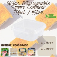 SQ350 / SQ450 50Pcs 350ml / 450ml Microwavable Square Container - Felton / Tage / Teka