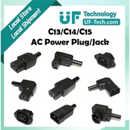 UFTECH IEC C13 C14 C15 Rewirable 3 Pin 10A AC Power Plug Male/Jack Female Connector Screw Mounting/R