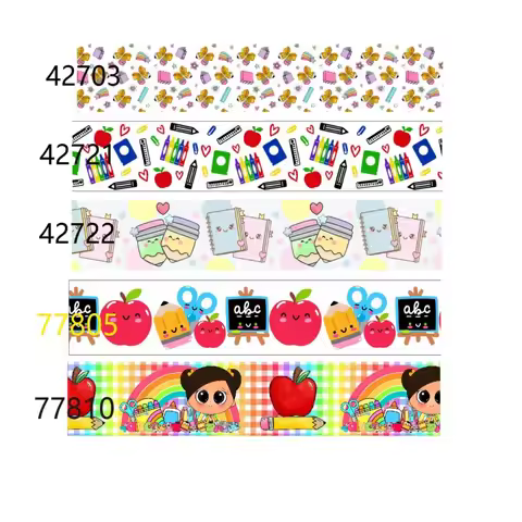(50yards) Back to School Prints Grosgrain Ribbon for Hairbows Craft Materials Handmade DIY Accessori