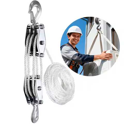 Heavy Duty Pulley System Rope Hoist 1 Lifting Power 2200 Lbs Breaking Strength Lifting Pulley for Li