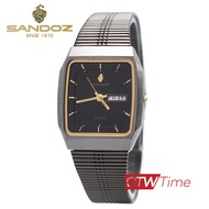 SANDOZ นาฬิกาข้อมือผู้ชาย สายสแตนเลส รุ่น SD79027B04 (สีดำ / หน้าปัดสีดำ )