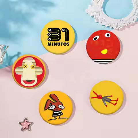 Funny J-juan C-carlos B-bodoques cute Badge Set Glass Shine Brooches Lapel Backpack Costume Gifts De