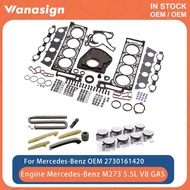 Engine Full Gasket Kit Timing Chain Kit & Pistons Fit 5.5 L For Mercedes-Benz GL550 S550 G500 E550 G