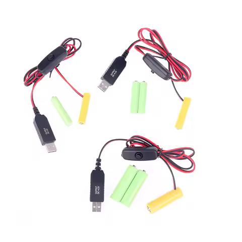 Reuse AAA AA Dummy Batteries Detachable USB Power Supply Cable for AAA Battery,Replace AAA Battery f