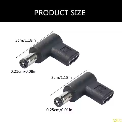 N3UC Portable USB Type C to DC5521/DC5525 Converter 9v/12v/20v/28v Charging Adapter