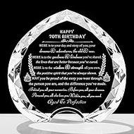 70th Birthday gifts for Women Men - Crystal Heart Gifts Personalized 1954 70 Year Old Birthday Prese