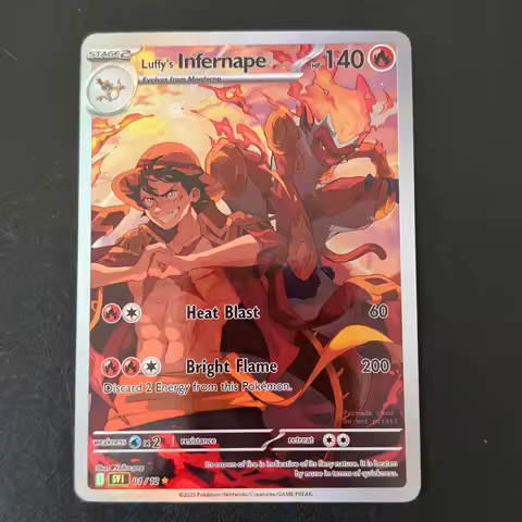 DIY/PTCG OnePiece x Pokemon Card English Nami Meowth Luffy Infernape Zoro Sceptile Sanji Blaziken Ho