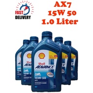 Shell Advance AX7 15W-50 1L /1.0 Liter  4T Engine Oil / Minyak Hitam  Pasaran Malaysia (100% Original)