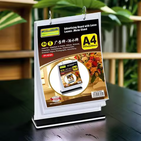 2pcs Table Menu Stand A4 Menu Holders Acrylic Desktop Double Display Holder for Picture Card Store O