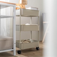 全鐵收納推車 三層籃網-5色可選 蓋上桌板 變移動邊桌
